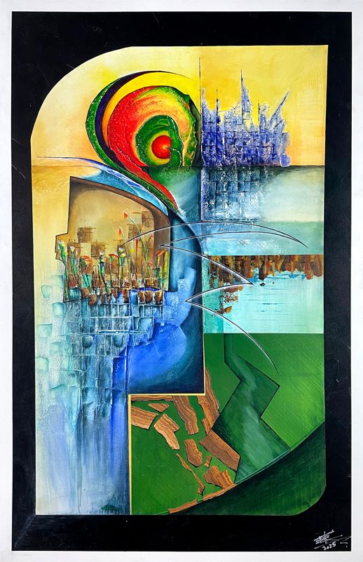 Abstrakt dargestellte Eindrücke vom täglichen Blick aus dem Fenster.