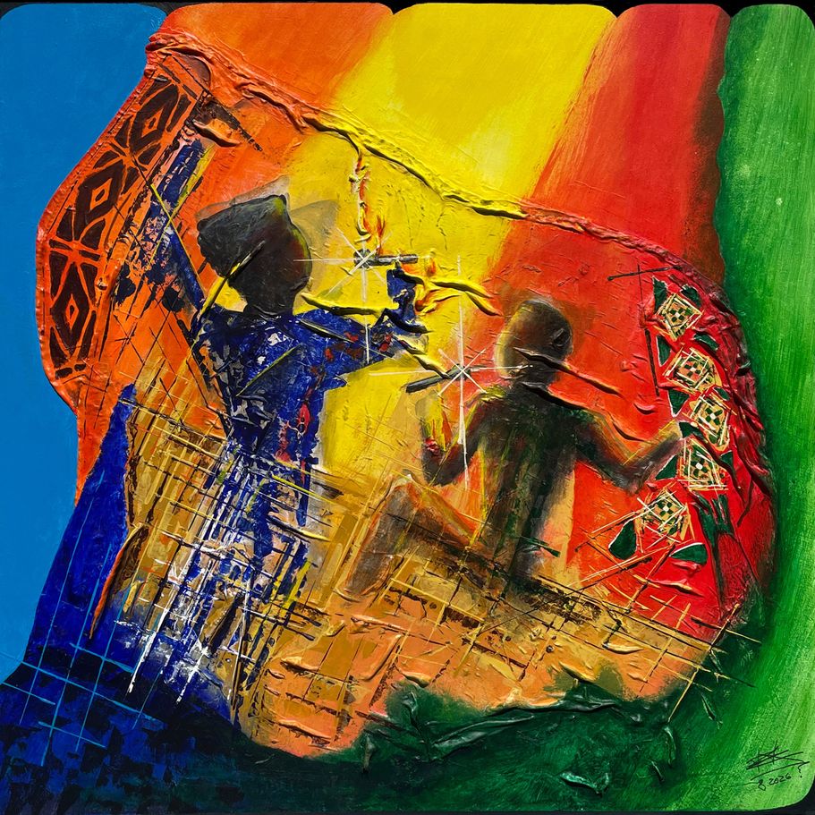 Erik Groesch - Stage of Memory - 2026 - Acrylic on wood - 90x90cm